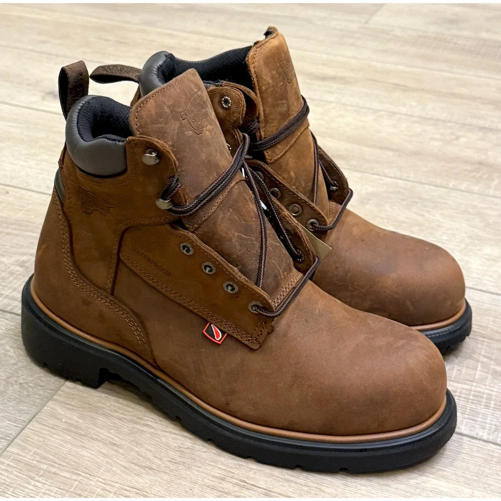 RED WING 4215 DYNAFORCE 6-INCH WATERPROOF SAFETY STEEL TOE WORK BOOTS SZ 9.5 D
